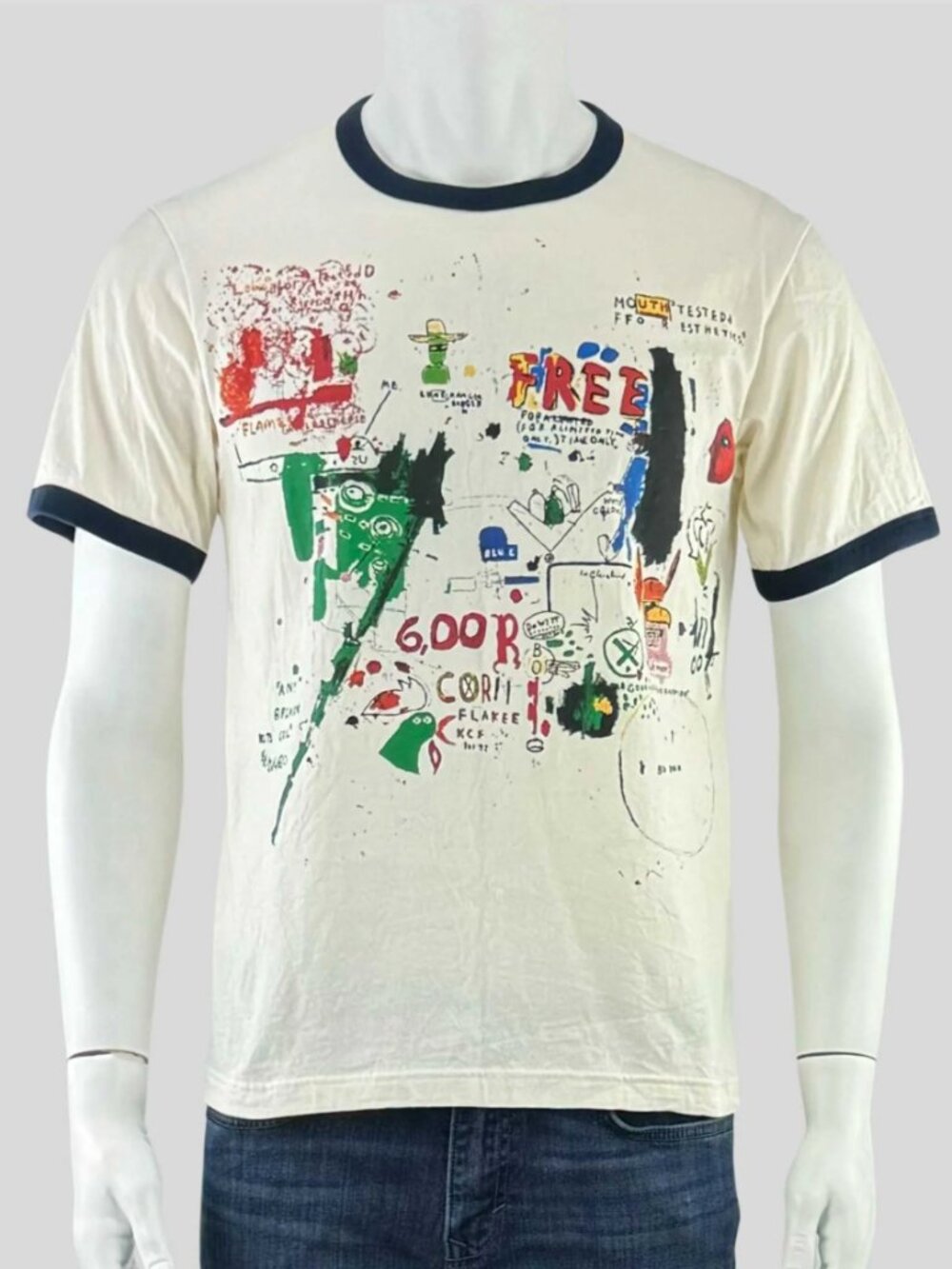 Uniqlo UT Archive Cream Ringer Graphic Tee Mens - Small